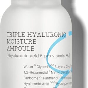 COSRX Hydrium Triple Hyaluronic Moisture Ampoule, 40ml / 1.35 fl.oz | Hyaluronic Acid Viscous Serum | Korean Skin Care, Animal Testing Free, Paraben Free