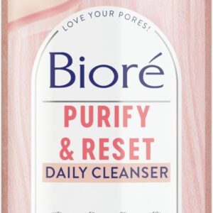 Bioré Rose Quartz + Charcoal Daily Purifying Cleanser, Oil Free Facial Cleanser Energizes Skin, Dermatologist Tested and Cruelty Free, 6.77 oz
